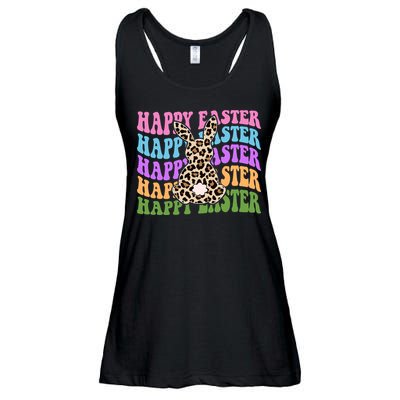 Happy Easter Cheetah Bunny Colorful Retro Ladies Essential Flowy Tank