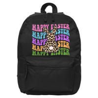 Happy Easter Cheetah Bunny Colorful Retro 16 in Basic Backpack