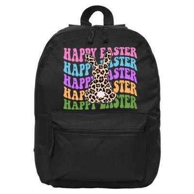 Happy Easter Cheetah Bunny Colorful Retro 16 in Basic Backpack