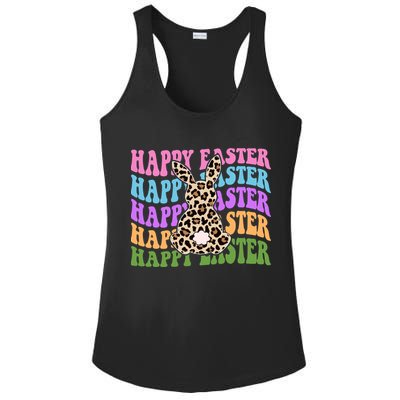 Happy Easter Cheetah Bunny Colorful Retro Ladies PosiCharge Competitor Racerback Tank