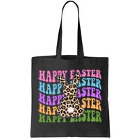 Happy Easter Cheetah Bunny Colorful Retro Tote Bag