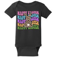 Happy Easter Cheetah Bunny Colorful Retro Baby Bodysuit