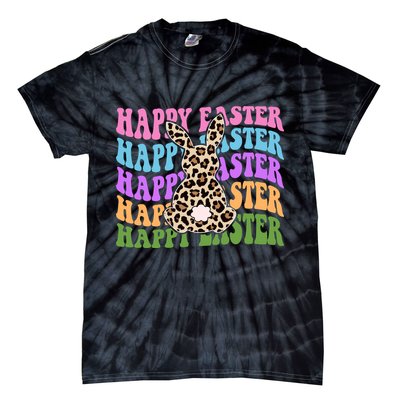 Happy Easter Cheetah Bunny Colorful Retro Tie-Dye T-Shirt