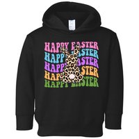 Happy Easter Cheetah Bunny Colorful Retro Toddler Hoodie