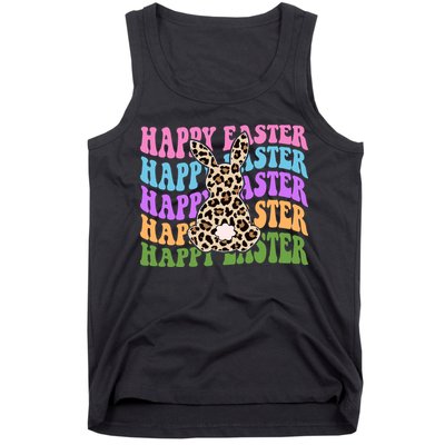 Happy Easter Cheetah Bunny Colorful Retro Tank Top