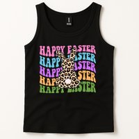 Happy Easter Cheetah Bunny Colorful Retro Tank Top
