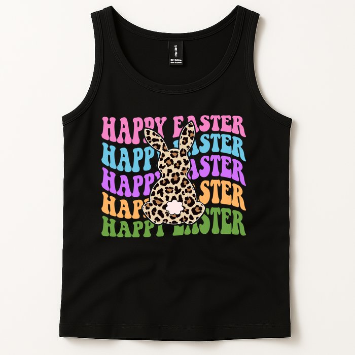 Happy Easter Cheetah Bunny Colorful Retro Tank Top