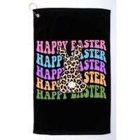 Happy Easter Cheetah Bunny Colorful Retro Golf Towel