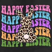 Happy Easter Cheetah Bunny Colorful Retro Golf Towel