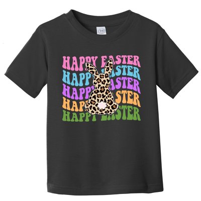 Happy Easter Cheetah Bunny Colorful Retro Toddler T-Shirt
