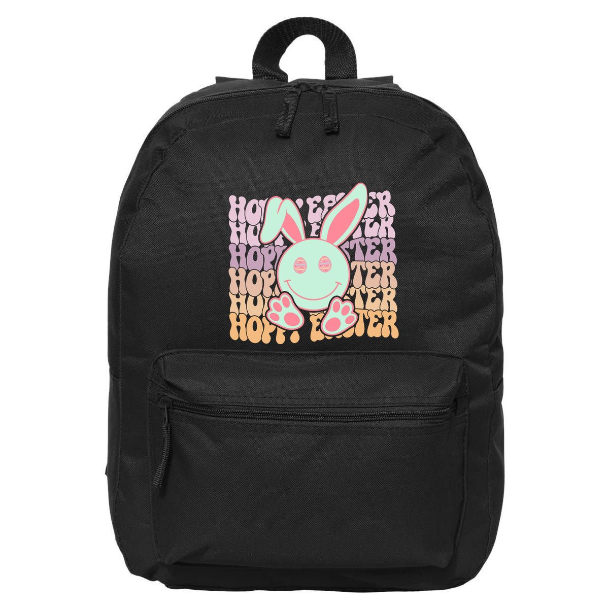 Hoppy Easter Cute Bunny Face Retro Easter Day 16 in Basic Backpack
