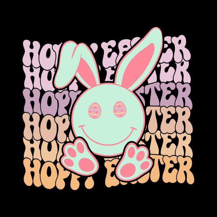 Hoppy Easter Cute Bunny Face Retro Easter Day Wool Snapback Cap