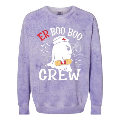 Halloween Er Costume Er Boo Boo Crew Nurse Ghost Nursing Colorblast Crewneck Sweatshirt