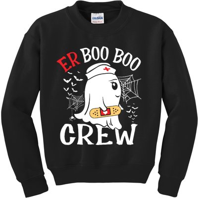 Halloween Er Costume Er Boo Boo Crew Nurse Ghost Nursing Kids Sweatshirt