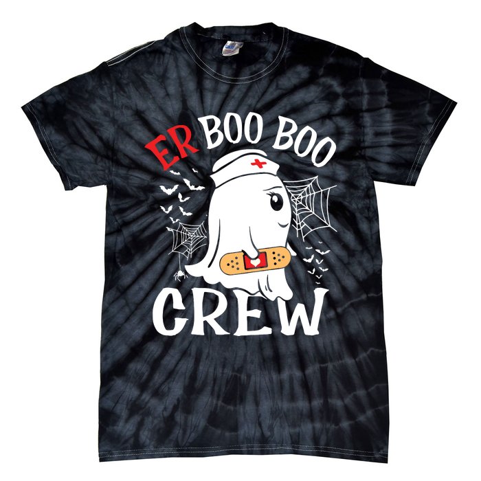 Halloween ER Costume ER Boo Boo Crew Nurse Ghost Nursing Tie-Dye T-Shirt