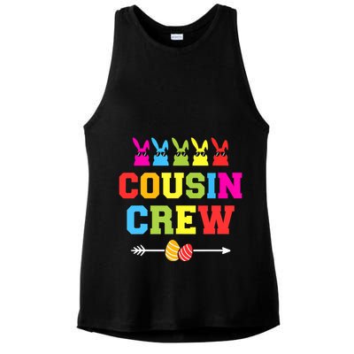 Happy Easter Cousin Crew With Cool Bunnies And Eggs Ladies PosiCharge Tri-Blend Wicking Tank