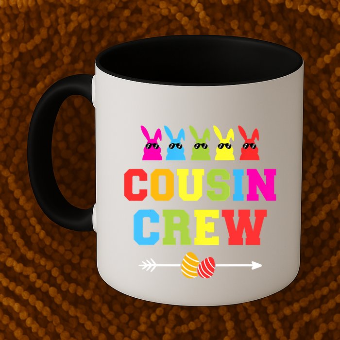 Happy Easter Cousin Crew With Cool Bunnies And Eggs Mug