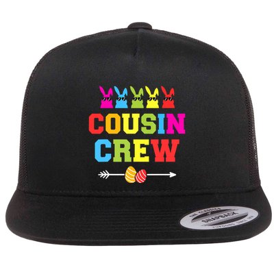 Happy Easter Cousin Crew With Cool Bunnies And Eggs Flatbill Hat