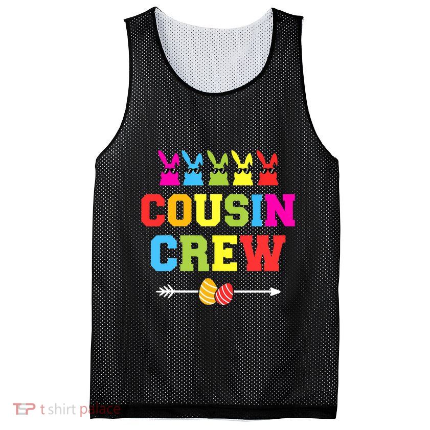 Happy Easter Cousin Crew With Cool Bunnies And Eggs Mesh Reversible Basketball Jersey Tank