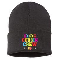 Happy Easter Cousin Crew With Cool Bunnies And Eggs Sustainable Knit Beanie