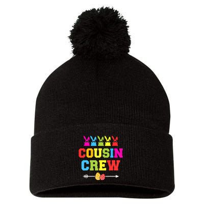 Happy Easter Cousin Crew With Cool Bunnies And Eggs Pom Pom 12in Knit Beanie