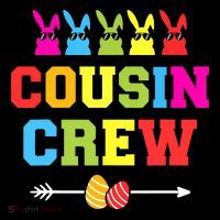 Happy Easter Cousin Crew With Cool Bunnies And Eggs Pom Pom 12in Knit Beanie