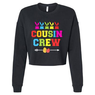 Happy Easter Cousin Crew With Cool Bunnies And Eggs Cropped Pullover Crew