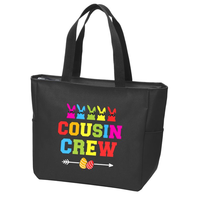 Happy Easter Cousin Crew With Cool Bunnies And Eggs Zip Tote Bag