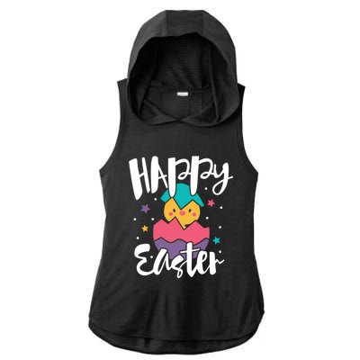 Happy Easter Chick Cute Yellow Chick Easter Holy Week Great Gift Ladies PosiCharge Tri-Blend Wicking Draft Hoodie Tank