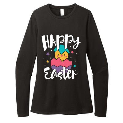 Happy Easter Chick Cute Yellow Chick Easter Holy Week Great Gift Womens CVC Long Sleeve Shirt