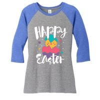 Happy Easter Chick Cute Yellow Chick Easter Holy Week Great Gift Women's Tri-Blend 3/4-Sleeve Raglan Shirt