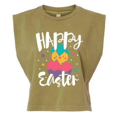 Happy Easter Chick Cute Yellow Chick Easter Holy Week Great Gift Garment-Dyed Women's Muscle Tee