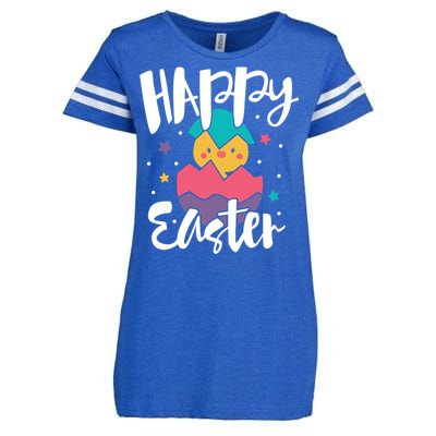 Happy Easter Chick Cute Yellow Chick Easter Holy Week Great Gift Enza Ladies Jersey Football T-Shirt