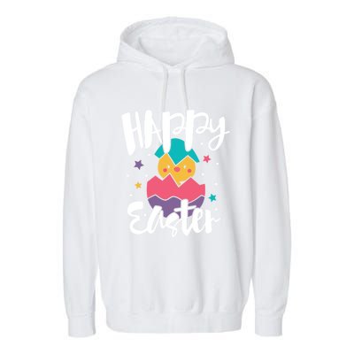 Happy Easter Chick Cute Yellow Chick Easter Holy Week Great Gift Garment-Dyed Fleece Hoodie