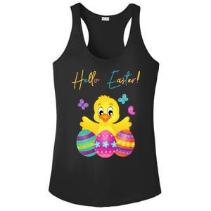 Hello Easter Cute Chick Holiday Ladies PosiCharge Competitor Racerback Tank