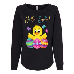 Hello Easter Cute Chick Holiday Womens California Wash Sweatshirt