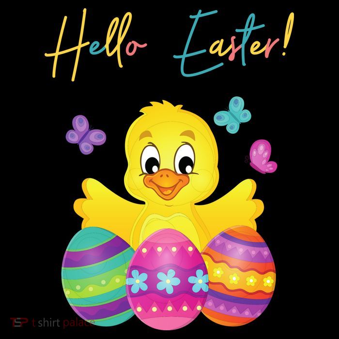 Hello Easter Cute Chick Holiday Cropped Pullover Crew