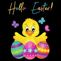 Hello Easter Cute Chick Holiday Kids Colorblock Raglan Jersey