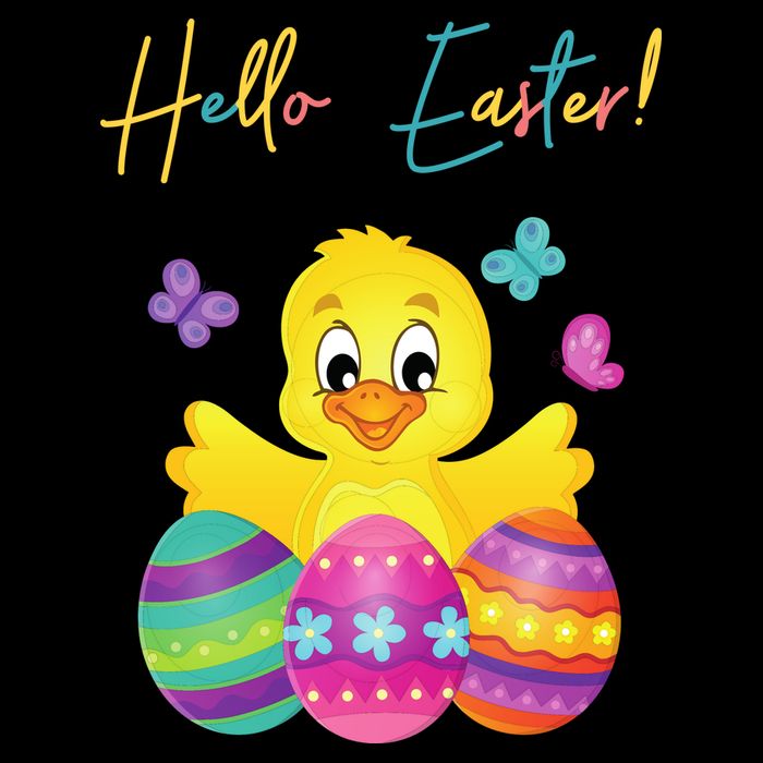 Hello Easter Cute Chick Holiday Kids Colorblock Raglan Jersey