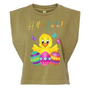 Hello Easter Cute Chick Holiday Garment-Dyed Women's Muscle Tee