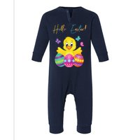 Hello Easter Cute Chick Holiday Infant Fleece One Piece