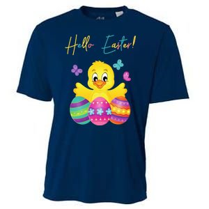 Hello Easter Cute Chick Holiday Cooling Performance Crew T-Shirt