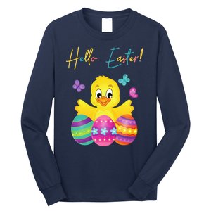 Hello Easter Cute Chick Holiday Long Sleeve Shirt