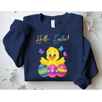Hello Easter Cute Chick Holiday Sweatshirt