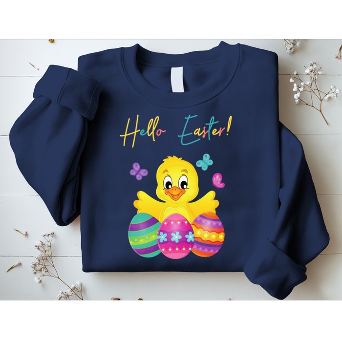 Hello Easter Cute Chick Holiday Sweatshirt