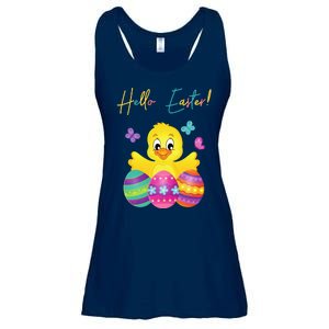 Hello Easter Cute Chick Holiday Ladies Essential Flowy Tank