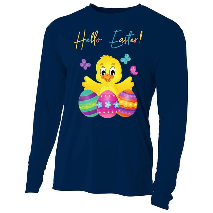 Hello Easter Cute Chick Holiday Cooling Performance Long Sleeve Crew