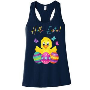 Hello Easter Cute Chick Holiday Women's Racerback Tank