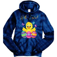 Hello Easter Cute Chick Holiday Tie Dye Hoodie