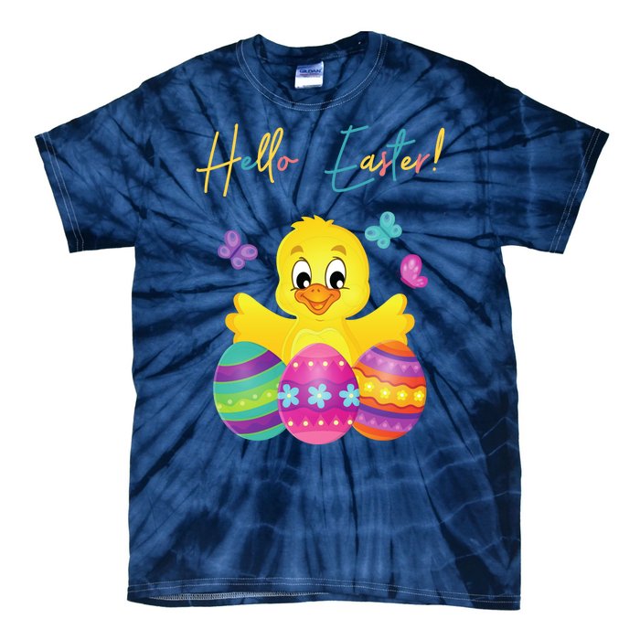 Hello Easter Cute Chick Holiday Tie-Dye T-Shirt